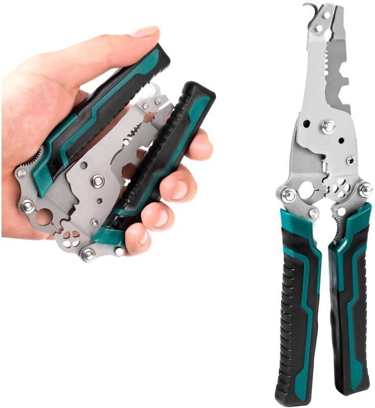 18-in-1 Faltbarer Abisolierer, multifunktionaler Falt-Abisolierer für Elektriker, Bauarbeiter und Heimwerker.