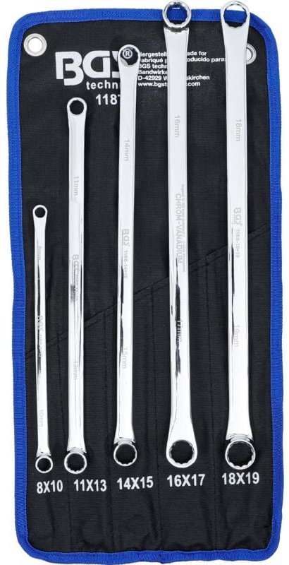 BGS Doppel-Ringschlüssel-Satz extra lang SW 8 - 19 mm 5tlg. - 1187