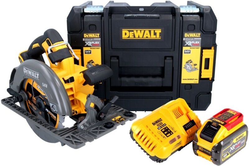 DeWalt DCS 579 X1T Akku Handkreissäge 54 V FlexVolt 190 mm Brushless + 1x Akku 9,0 Ah + Ladegerät + TSTAK