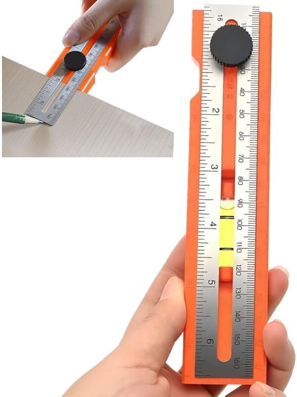 Anreißwerkzeug für die Holzbearbeitung Messlineal für die Holzbearbeitung Ergonomisches Gerät mit 360° drehbarem Kopf fü...