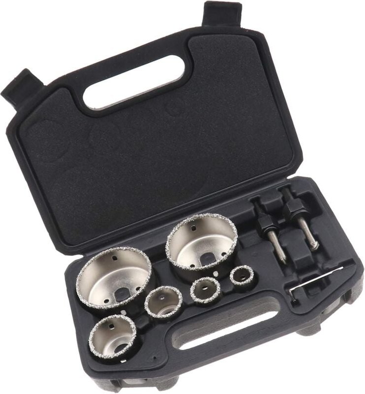 Thumbnail - Diamantbeschichtungs-Lochsägen-Set für Keramikfliesen mit Aufbewahrungsbox aus Legierung, 6 Löcher, 22 bis 73 mm, tragba...