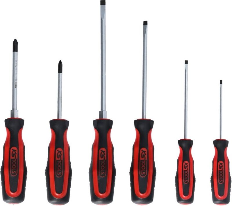 KS Tools ERGOTORQUEplus Schraubendreher-Satz, 6-teilig Schlitz, PZ