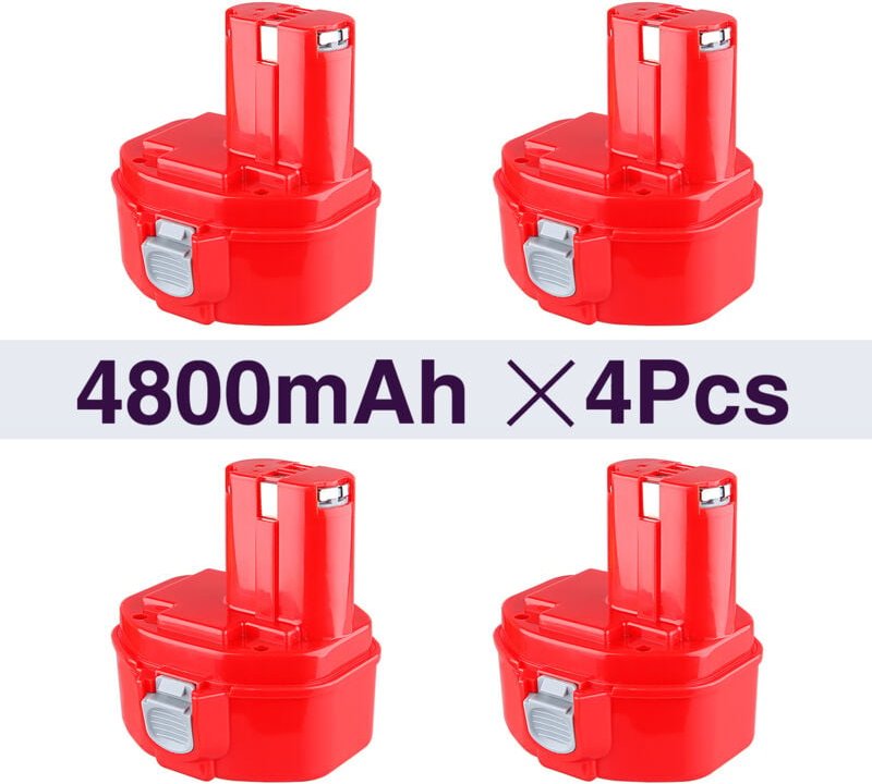 Pdstation - 4 × 4.8Ah 1822 Ersatzbatterie für Makita Batterie 18V NI-Mh PA18 1822 1833 1834 1835 1835F 192827-3 1928273 ...