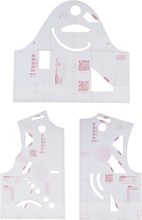 1: 1 Mode Tuch Design Lineal Ernte Form SchüLer Lehre Bekleidung Zeichnungs Vorlage Kleidungs StüCk Typ