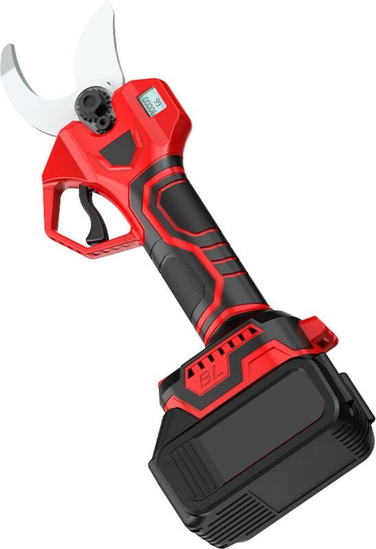 Astschere, Elektrische gartenschere mit 40mm Schnittöffnung & LCD-Display SK6 Stahl 21v 2x 2000mAh Akkus Elektrische Gar...