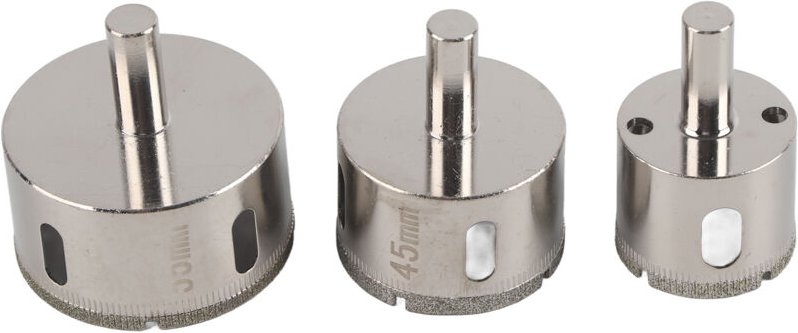 Akozon 3-teiliges Lochsägen-Set (35 mm, 45 mm, 55 mm) – Siliziumkarbid-Trockenbohrer für Porzellan, Marmor, Glas, Granit...