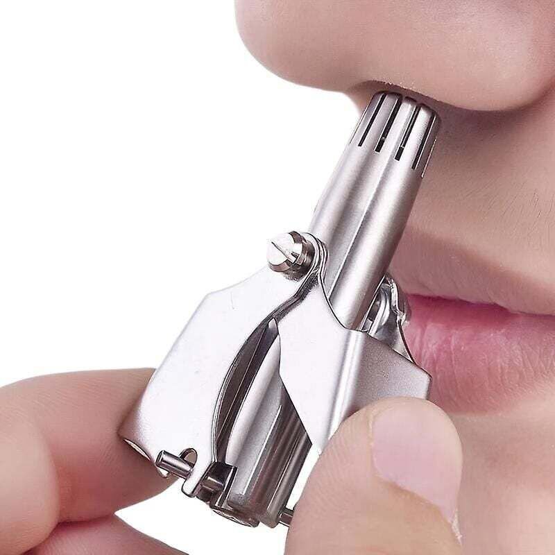 Manueller Nasenhaartrimmer, 1 Stück, Nasenhaartrimmer aus Edelstahl mit 12 doppelseitigen Klingen für Männer, wasserdich...