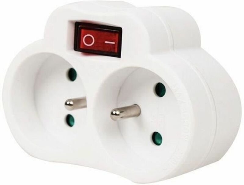 Steckdosenleiste mit 2 Steckdosen mit Schalter GAO 3680 W