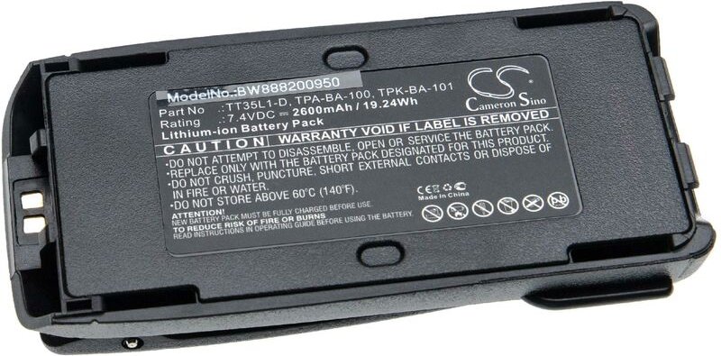 1x Akku Ersatz für Tait T03-00011-CAAA, TPK-BA-100 für Funkgerät, Walkie Talkie (2600 mAh, 7,4 v, Li-Ion) + Gürtelclip -...