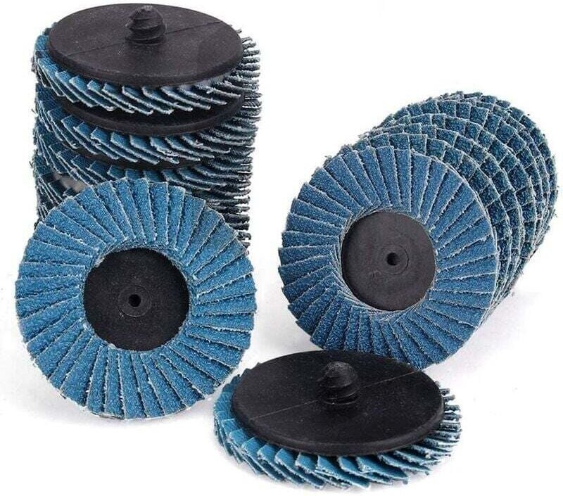 24 Stück Flip-Pfannen, 2 Zoll T27 Zirkonia-Aluminiumoxid-Flach-Flip-Pfannen, inklusive 40 Körnungen