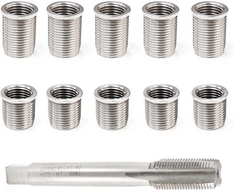 Zündkerzengewinde-Reparaturwerkzeug, Bolzen M10x1.0 + M12x1.0, Autozubehör-Hardware-Kit für Wasserhahn