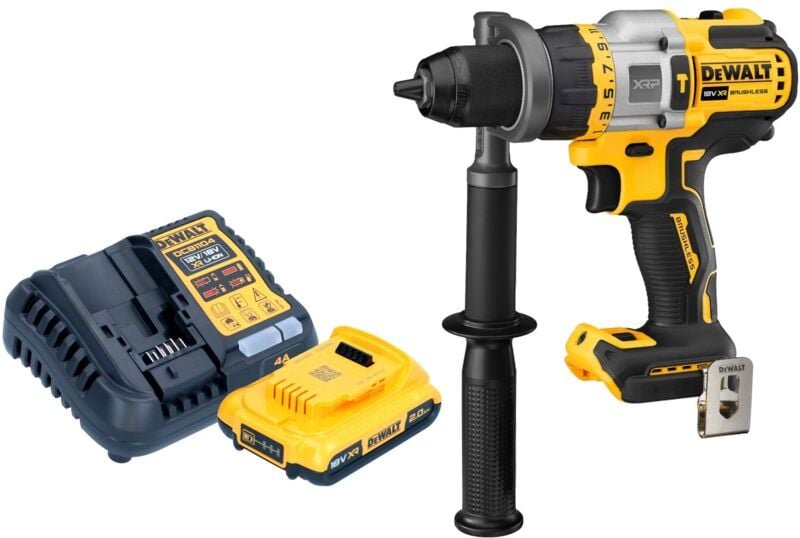 DeWalt DCD 999 D1 Akku Schlagbohrschrauber 18 V 95 Nm Brushless + 1x Akku 2,0 Ah + Ladegerät