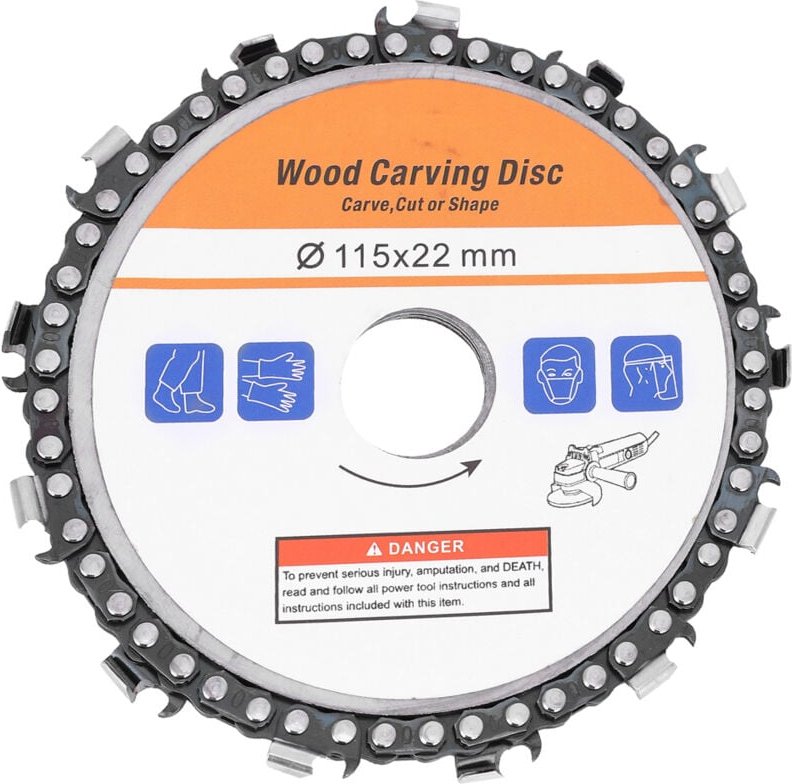 4,5-Zoll-Winkelschleifer-Kettensägenscheibe, Holzbearbeitungszubehör für Holzschnitzerei und -schnitt
