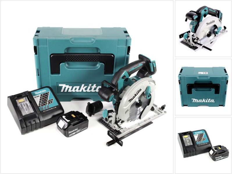 Makita DHS 680 RT1J Akku Handkreissäge 18 V 165 mm Brushless + 1x Akku 5,0 Ah + Ladegerät + Makpac