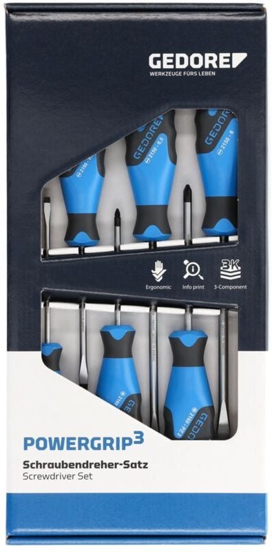 Werkstatt Schraubendreher-Set 6teilig Schlitz, Kreuzschlitz Pozidriv - Gedore