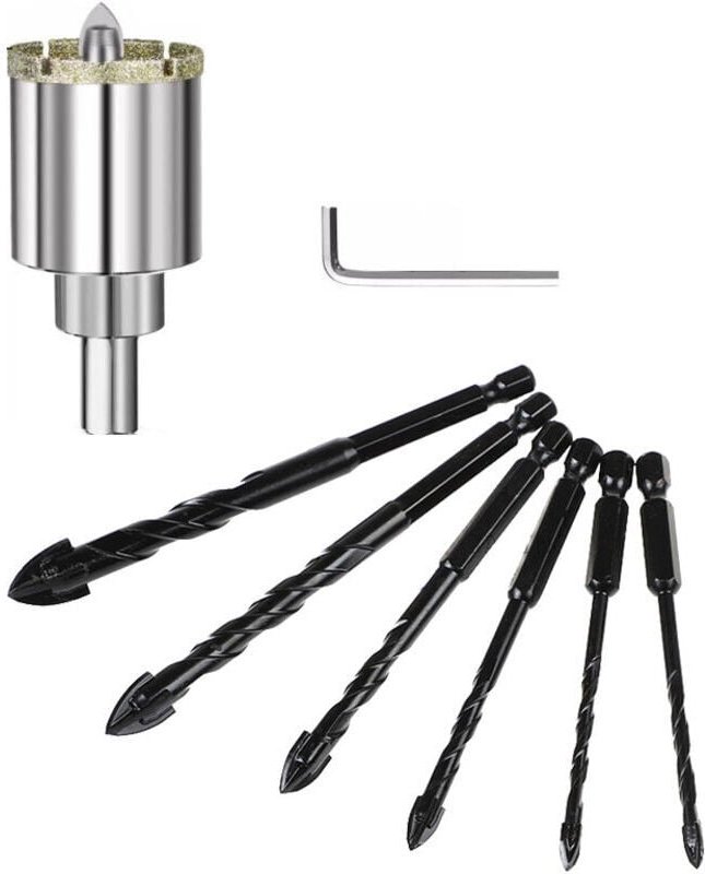 35-mm-Diamant-Lochsäge mit Zentrierführung, Fliesenlochsäge mit Diamantbeschichtung, Diamant-Kernbohrer für Glas, mit ei...