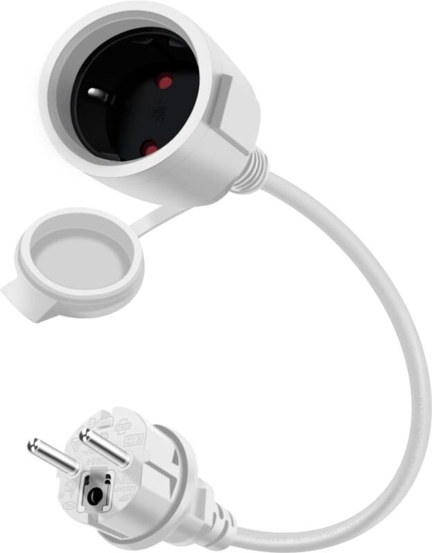 Schuko Verlängerung Kurz Weiß 16A /250V Schuko Verlängerungskabel Kurz Schutzkontakt Verlängerungskabel, IP44 Kabel für ...