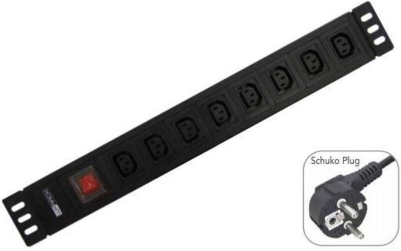 WP WPN-PDU-G05-08 Verlängerungskabel 2 m 8 AC-Ausgänge Schwarz