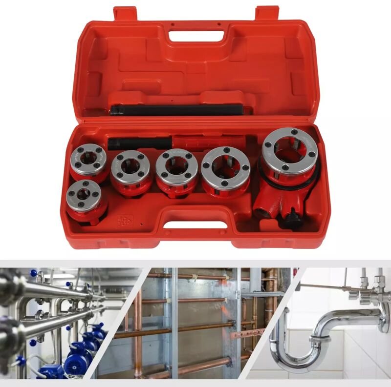 Gojoy - Ratchet Pipe Threader Kit Manueller Rohr Gewinde Ratsche Gewinde Die Kopf Set