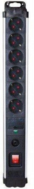 Sockel Mehrfach 6 Steckdosen Schalter Kabel 1,5m pro