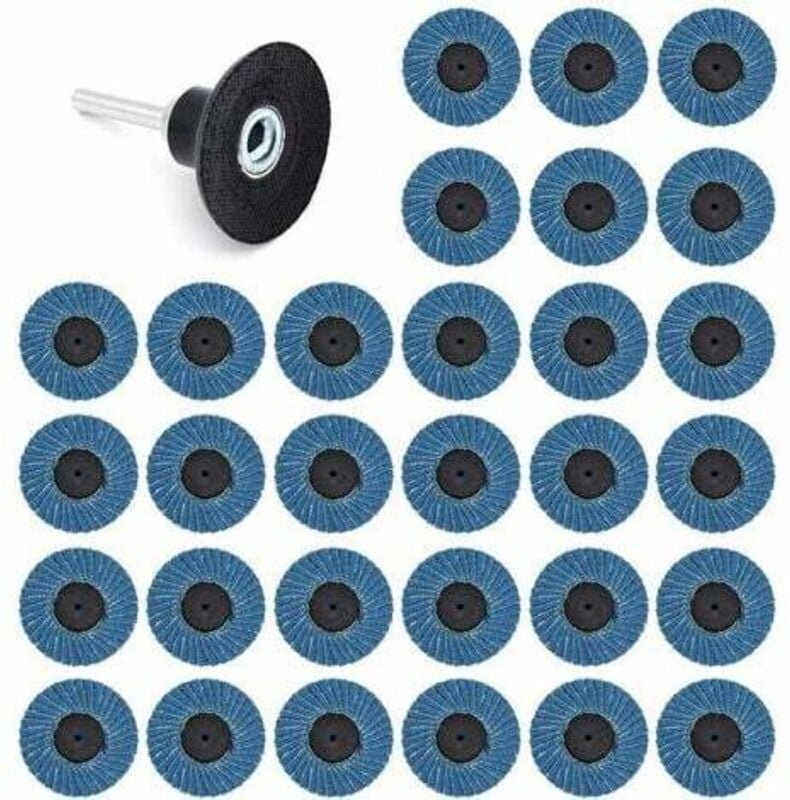 Jalleria - 31 Stück 2 Zoll 50 mm Schleifscheiben Fächerscheiben Körnung 40 Körnung 60 Körnung 80