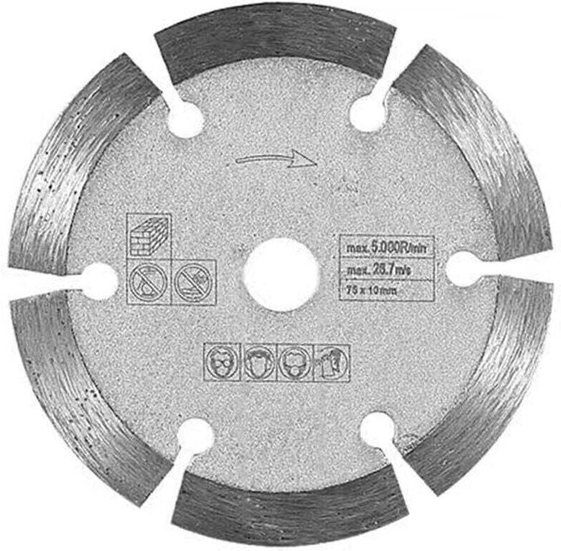 Thumbnail - Vtizikl Lame de coupe en dolomite de 3 pouces, 75 x 1,2 x 10 mm, pour meuleuse d'angle, pour couper le carrelage, la cér...