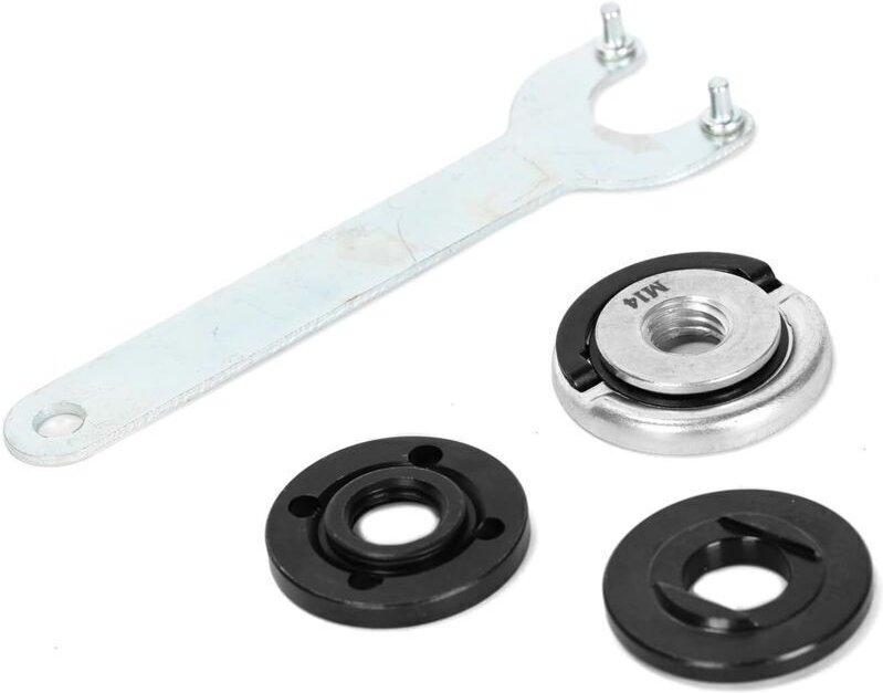 Set mit 4 M14-Winkelschleiferzubehörteilen inklusive 5/8"-Muttern und Universalschlüssel