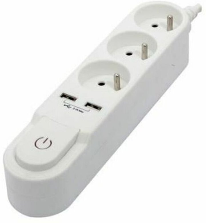 Steckdosenleiste mit 3 Steckdosen mit Schalter Chacon (1,5 m)