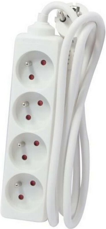 Steckdosenleiste mit 4 Steckdosen ohne Schalter Chacon Weiß 3500 W (5 m)