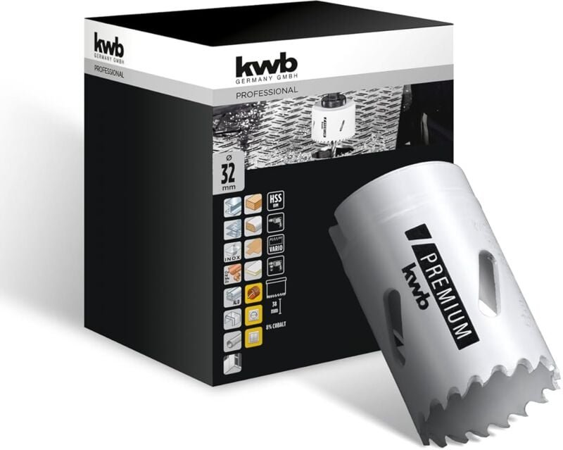KWB - hss Bi-Metall-Lochsäge ø 32 mm, 8% kobaltlegiert mit progressiver Vario-Zahnung und hoher Präzision für den vielse...