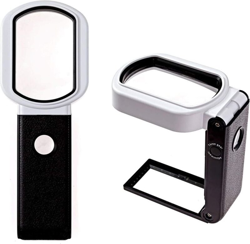 Leselupe mit Licht 25x 8X, 9 LED wiederaufladbar, Stand-Leselampe & Handuhr, Lupe für Senioren, Kinder, Hobbys, Schmuck,...