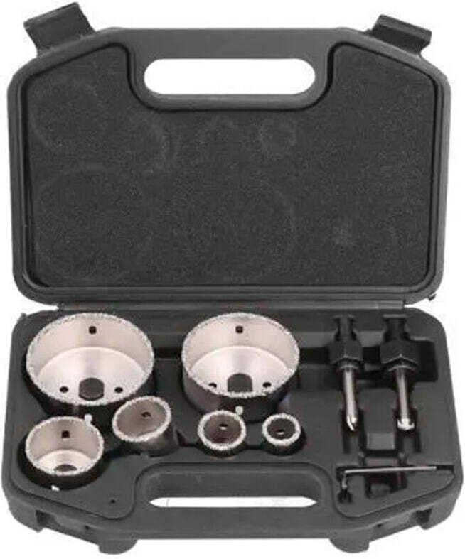 9-teiliges Lochsägen-Set für Fliesen, Metall und Glas – Komplettes Bohrset für Fliesen und Glas