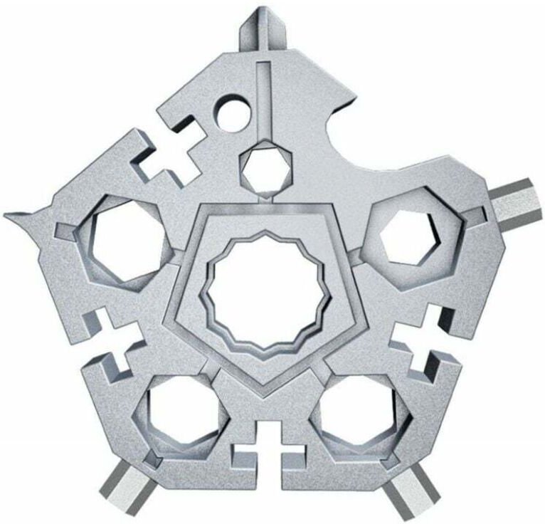 Schneeflocken-Multitool – Geschenkidee für Männer: 23-in-1-Multitool mit Edelstahl-Zubehör