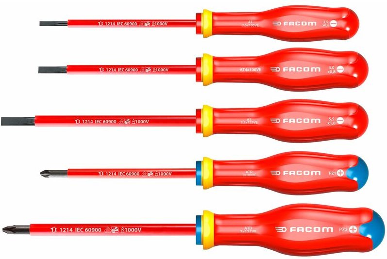 FACOM Satz mit 5 isolierten Schraubendrehern Protwist 1000V ATD.J5VE