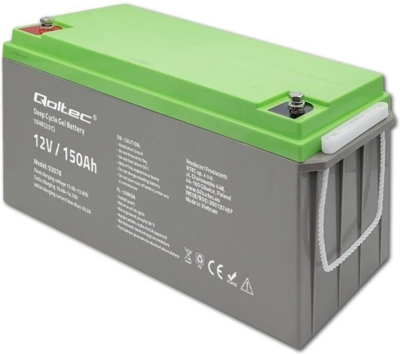 QOLTEC Gel-Batterie 12V 150Ah - Deep Cycle für Photovoltaikanlage