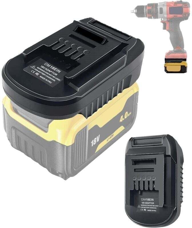 Thumbnail - Ulisem - DM18EIN Akku-Adapter für Dewalt und Milwaukee – Konverter auf Einhell Elektrowerkzeug – Kompatibel mit Dewalt 2...