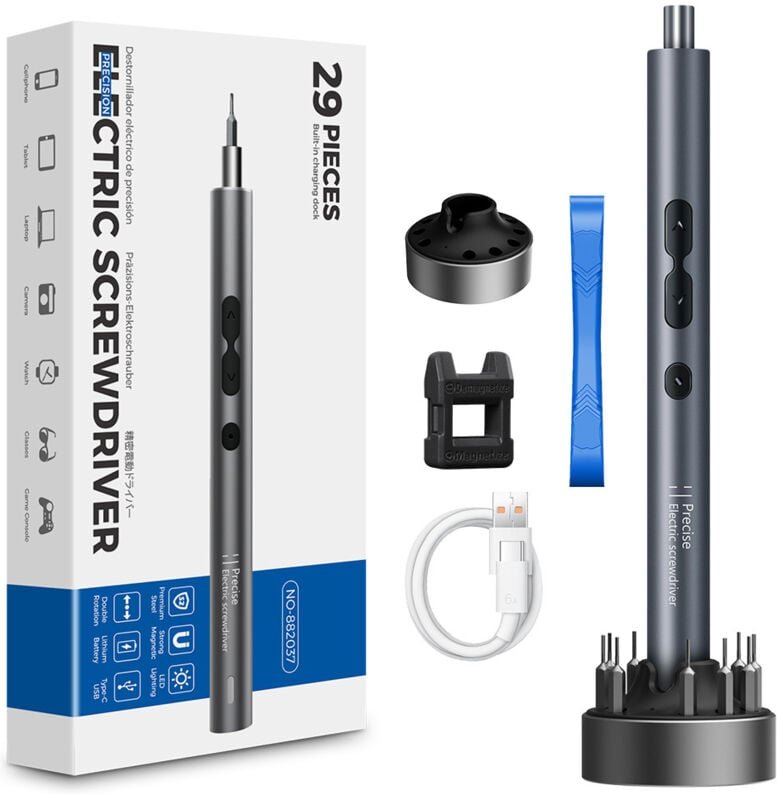 29 in 1 Präzisions Elektroschrauber, Elektrischer Schraubendreher mit Digitale Bildschirm, Mini Akkuschrauber Reparatur-...