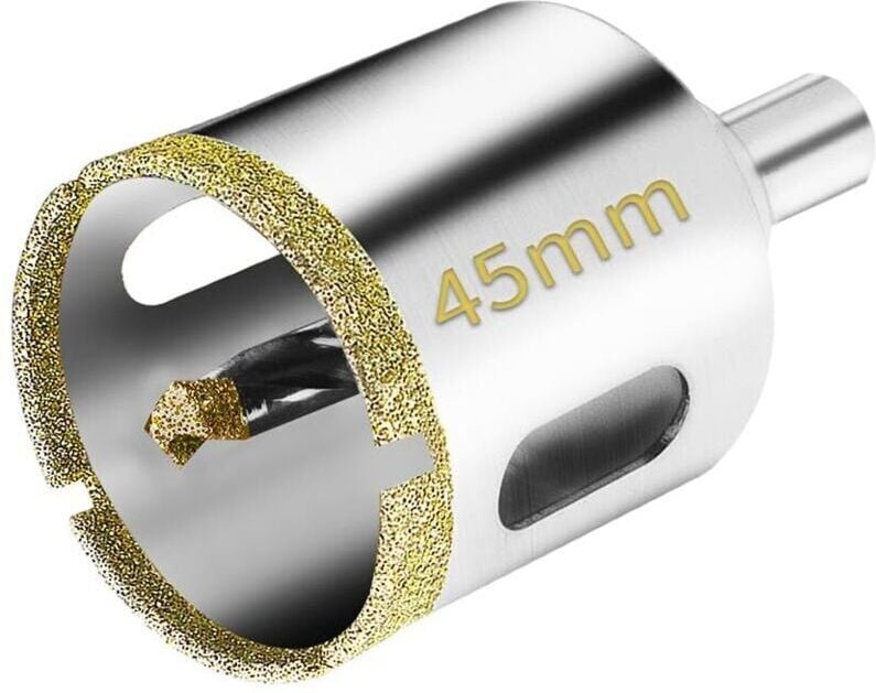 2-teiliges 45-mm-Diamant-Lochsägen-Set mit Zentrierbohrer, diamantbeschichteter Fliesenlochsäge, Diamantkernbohrer für G...