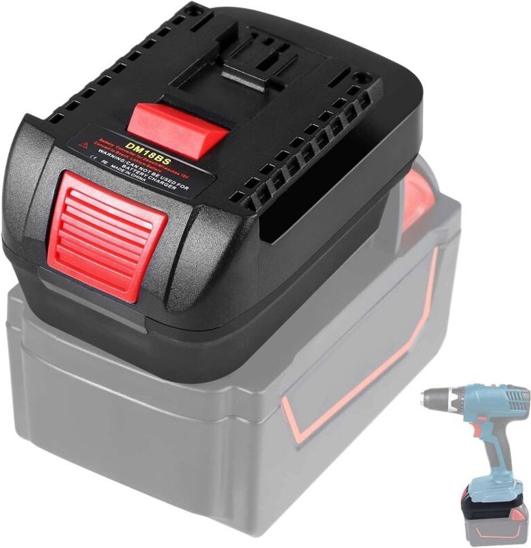 DM18BS Adapter für Bosch GBA Profi-Werkzeuge auf Dewalt 20V und Milwaukee 18V Akku-Adapter-Konverter (nicht PBA)
