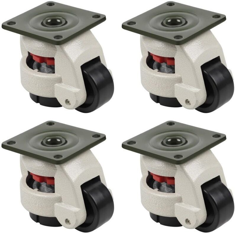 500 kg Tragkraft, einziehbare Nivellierrollen für Werkbänke, Lenkrollen für Industriemaschinen, Gd-60F Schwerlast-Nylonr...