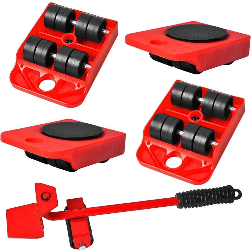 5-teiliges Möbelbewegungswerkzeug, Möbelrollen, Möbeltransporter, 360 Grad drehbares Pad für Möbelbewegungsrollen-Set