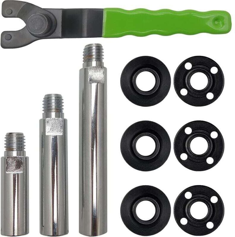 Prolunga per albero smerigliatrice angolare da 5/8"-11, biella con smerigliatrice, chiave, kit dado flangiato, lucidatri...