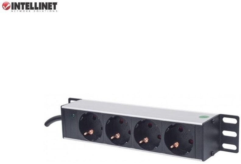 Intellinet Rackmount-Steckdosenleiste 10" 1U, 4 Steckdosen 1,8 m