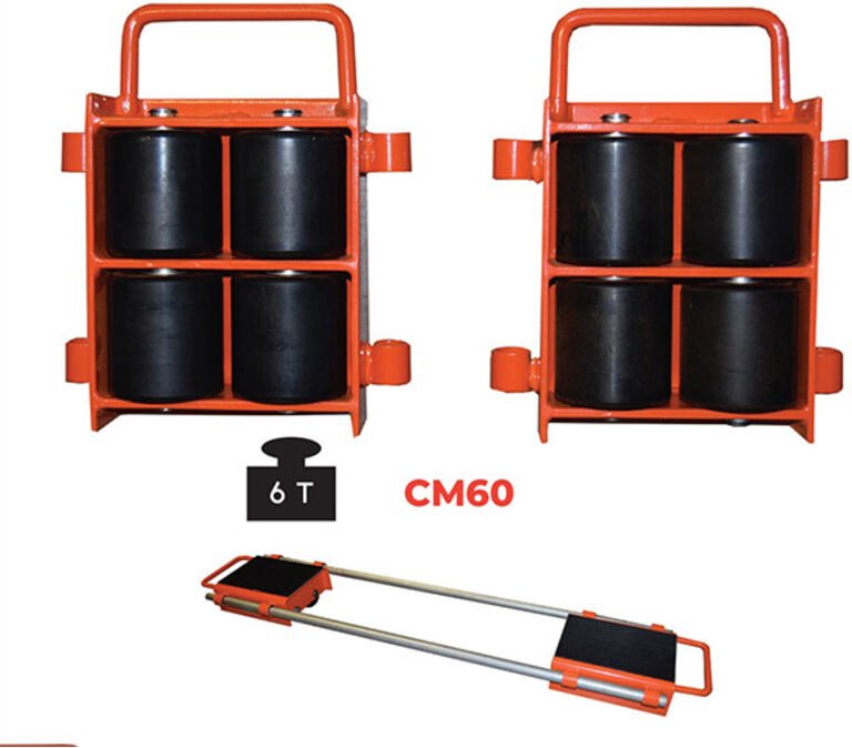 Rollwagen für sperrige Lasten 6 Tonnen – Set mit 2 Rollwagen Verbindungsstange - CM60