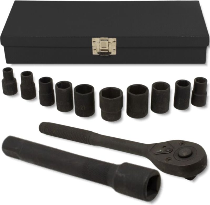 FORCEKRAFT Schlagschrauber-Set, 12-teilig, 1/2"-Sechskant, 10–24 mm