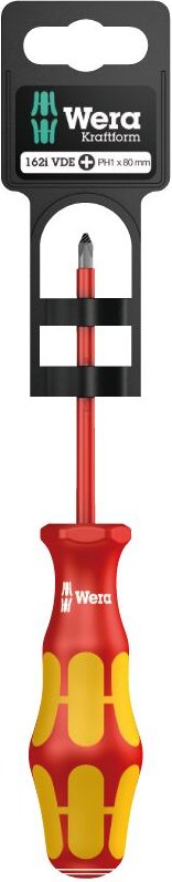 162 i ph sb VDE-isolierter Kreuzschlitz-Schraubendreher, ph 1 x 80 mm - Wera