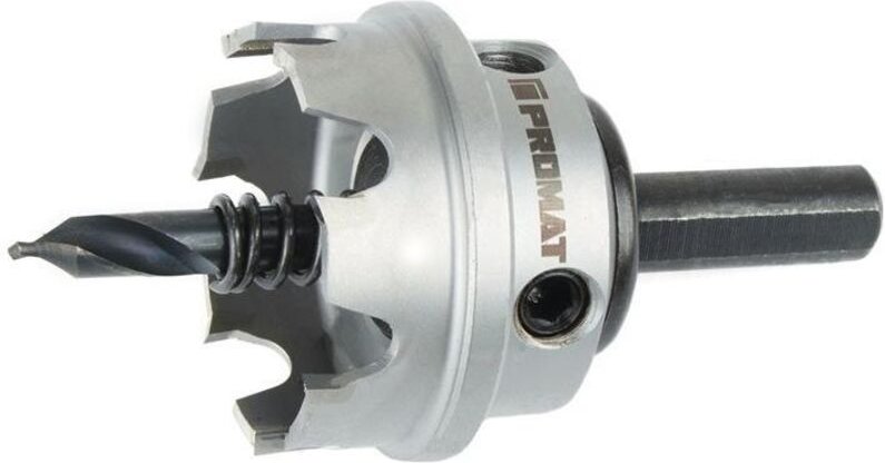 Lochsäge Sägen-Ø 52 mm Schnitttiefe 4 mm HM-bestückt mit Bohrer und Feder