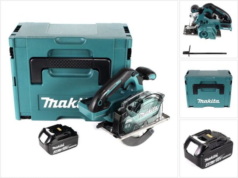 Makita - dcs 553 M1J Akku Metallhandkreissäge 18V 150 mm Brushless + 1x Akku 4,0Ah + Makpac - ohne Ladegerät