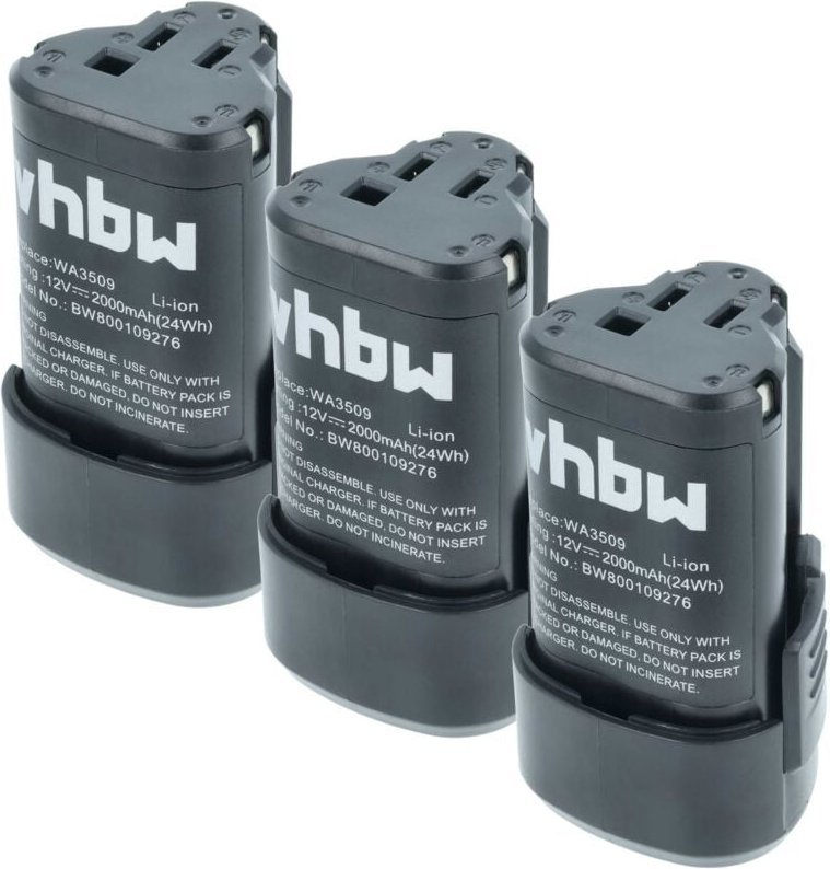 3x Akku kompatibel mit Worx WX283, WX128, WX382, WX382.2, WX382.4, WX382.3, WX126, WX128.2 Werkzeug (2000 mAh, Li-Ion, 1...