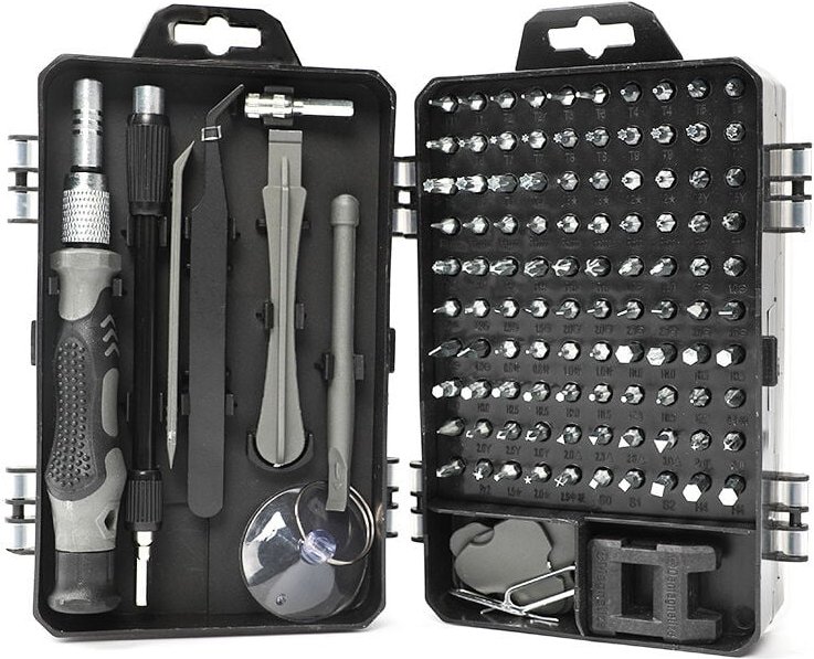 115-in-1-Präzisions-Magnetschraubendreher-Set für Mobiltelefone, Laptops und Computer, Grau